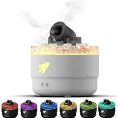 ELMEJORPRECIO - Humidificador Modelo Cañon con Luces LED Decorativo Blanco
