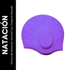 GRAVITAL - Gorro De Natacion Silico Con Orejera Morado