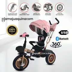 BABY - Triciclo Guiador GIratorio «MAXI» con Bluetooth Beige