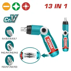 TOTAL TOOLS - Atornillador Ratchet 13 En 1 Crv Magnético Total - TACSD30136