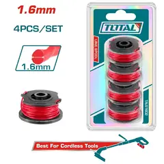 TOTAL TOOLS - Nylon Para Guadaña 1.6MM 5M 4 Piezas Total - TALS1602