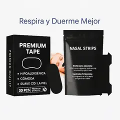 GENERICO - Cinta Parche Bucal + Tiras Nasales Talla S PACK Duerme y Respira Mejor