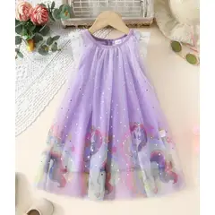 GENERICO - Vestido Niña de Unicornio Morado Talla 4