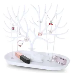 MINARI - Joyero Ciervo Organizador de Joyas Exhibidor Blanco JC12