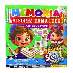 GENERICO - KIT EDUCATIVO JUEGO 5 EN 1 MEMORIA AJEDREZ DAMAS Y LUDO