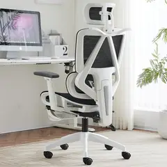 RAZER - Silla de Oficina Minimalista 998 Marco Blanco Tela Negro