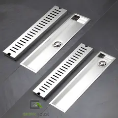 GREEN HOUSE - SUMIDERO REJILLA BRILLANTE ACERO INOXIDABLE 10x60 CM