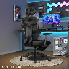 RAZER - Silla Ejecutiva Gerencial mod. 618 con asiento acolchado color negro