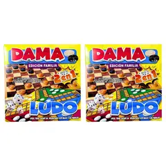GENERICO - PACK 2 JUEGO 2 EN 1 DAMAS Y LUDO - JUEGO DE MESA