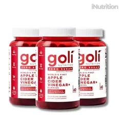 GOLI NUTRITION - Gomitas de vinagre de manzana - Cero Azucar GOLI Pack 3 UND