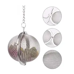 GENERICO - BOLA DE TÉ DE MALLA DE ACERO INOXIDABLE 2 PULGADAS