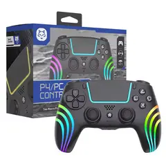 CORRERREY - Controlador inalámbrico Bluetooth de doble vibración PS4 PC Mango RGB