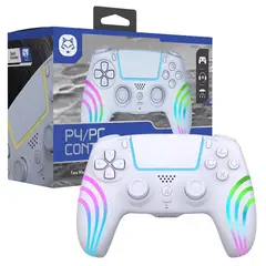 CORRERREY - Controlador inalámbrico Bluetooth de doble vibración PS4 PC Mango RGB