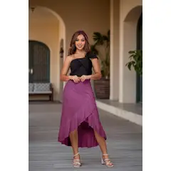 ARMA TU LOOK - FALDA ARUBA DE LINO CORTE CRUZADO