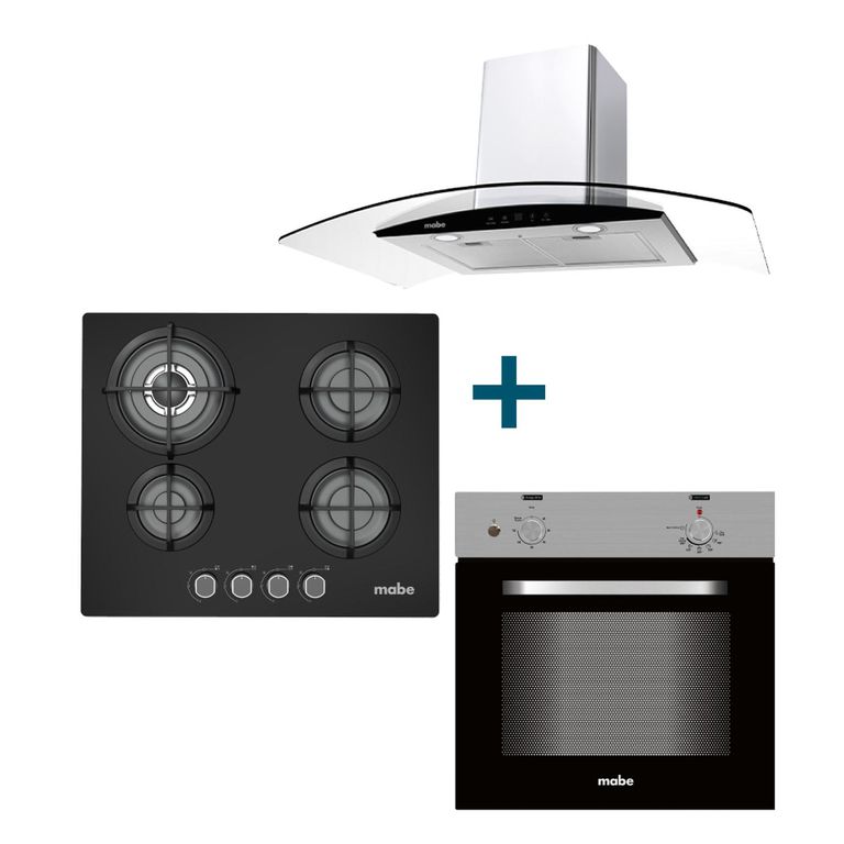 Combo Campana 90cm +Encimera a gas +Horno eléctrico 60cm