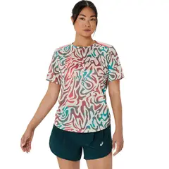 ASICS - Polo Road All Over Print SS Top Mujer