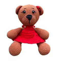 GENERICO - Osa vestido rojo- peluche- amigurumi