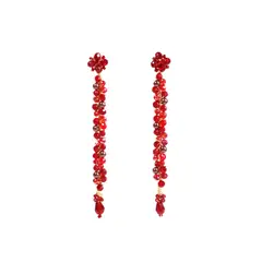 SAMANTHA PINTO HANDMADE ACCESSORIES - Aretes Virginia Rojo Vino
