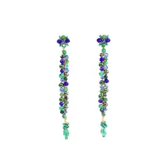 SAMANTHA PINTO HANDMADE ACCESSORIES - ARETES VIRGINIA AZULVERDE