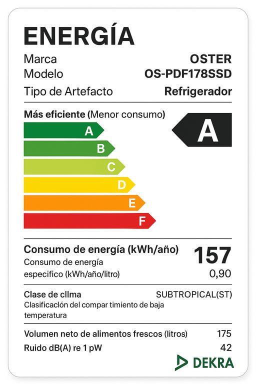 Refrigeradora Frost OS PDF178SSD 175 Lts
