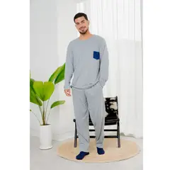 SOÑALIERE - Pijama Varon manga larga pantalon Alg Pima