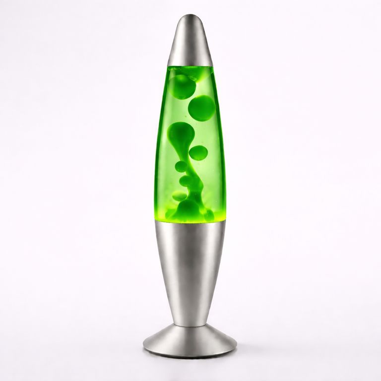 Lámpara de Lava LED Verde Retro Vintage - Decorativa para Dormitorios y Salas, Luz Ambiental 35 cm