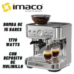 IMACO - CAFETERA ESPRESSO IECMG1570 15 BARES MOLINILLO CAFE ACERO INOX