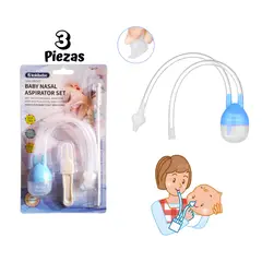 BABY - Aspirador Nasal para Bebés con Cepillo y Pinza AZUL