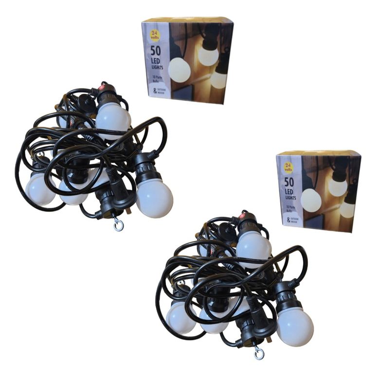 Pack x2 Guirnalda Luces Led Colgante De 5 Metros 10 Focos luz cálida