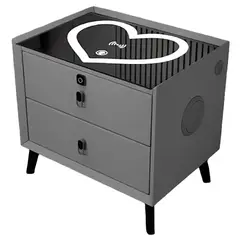 INSPIRA MARKET - Mesa de Noche Inteligente Multifuncional LED Negro