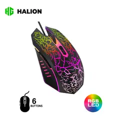HALION - Mouse Gaming Asgard HA-M930 LED 6 Botones Ergonomía y Precisión