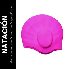GRAVITAL - Gorro De Natacion Silico Con Orejera Fucsia