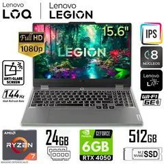 LENOVO - Laptop LOQ 15ARP9 AMD Ryzen 7-7435HS 24GB RAM 512GB SSD 15.6 FHD RTX4050-6GB - 83JC008GLM