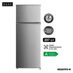 BORD - REFRIGERADORA 207 L TOP FREEZER PLATEADO - RE207FS-M