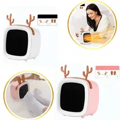 GENERICO - 2 Calentador Portátil Eléctrico Bajo Consumo Rápido Calor y Compacto