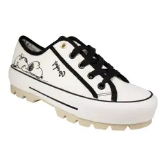 SNOOPY - Zapatillas Urbanas Mujer Blanco y Negro