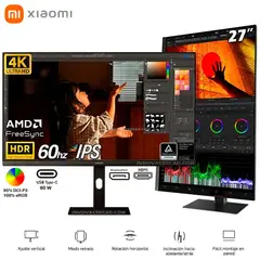 XIAOMI - Monitor Xiaomi, A27UI 27″, IPS, 4K UHD 3840 x 2160, 60Hz, USB Type-C