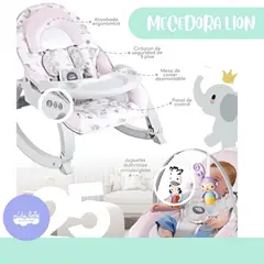 CAM - Mecedora de Bebe Multifuncion Animals Rosada BABY