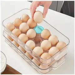 GENERICO - Contenedor organizador de huevos 18 huevos Pack x2