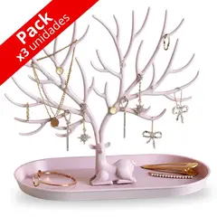 MINARI - Pack x3 Joyero Ciervo Organizador de Joyas Exhibidor RS JC12