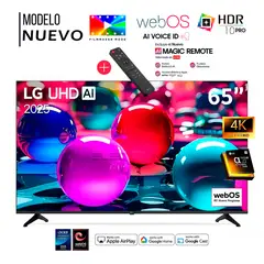 LG - Televisor 65" Pulg Ultra HD 4K AI ThinQ 65UA7300 Modelo 2025 + Control Inteligente MAGIC