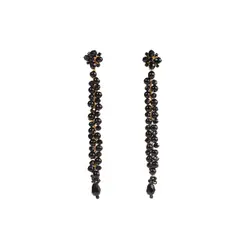 SAMANTHA PINTO HANDMADE ACCESSORIES - Aretes Virginia Negro Dorado