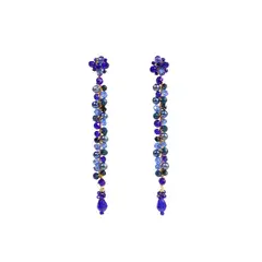 SAMANTHA PINTO HANDMADE ACCESSORIES - Aretes Virginia Azul Acero
