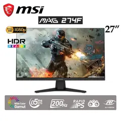 MSI - MONITOR GAMER MAG 274F FULL HD 27 RAPID IPS 200Hz 05ms HDR