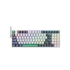 MACHENIKE - Teclado Gamer K500 Pro-B94W Sp Switch Brown Tri-Modo Blanco
