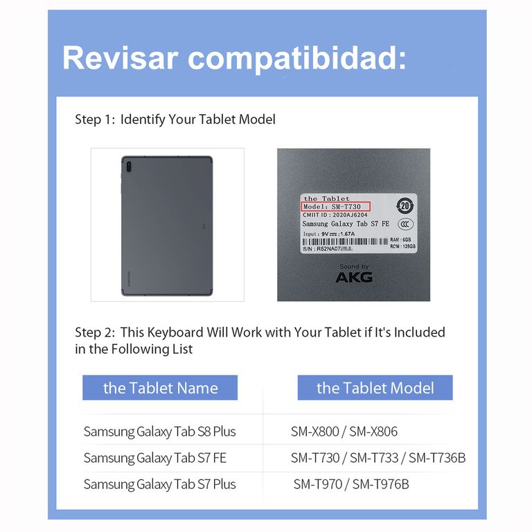 Funda Con Teclado Para Samsung Galaxy TAB S7+ / S7FE de 12.4 pulgadas
