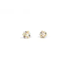 SAMANTHA PINTO HANDMADE ACCESSORIES - Aretes Frida Blanco Dorado