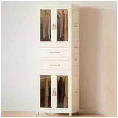 GENERICO - Ropero con 2 cajones blanco 177.5 cm