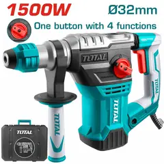 TOTAL TOOLS - ROTOMARTILLO INDUSTRIAL 4 FUNCIONES 1500W 5.5J SDS PLUS 4400BPM 32MM TOTAL TH1153236