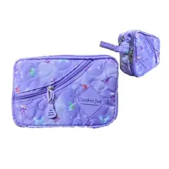 GENERICO - CARTUCHERA EXPANDIBLE 3 COMPARTIMENTOS MODELO MARIPOSA LILA